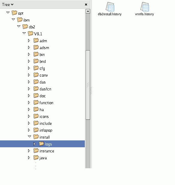 Location of your DB2 log file